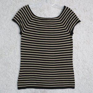 Anne Klein*‎ Women's Short Sleeve Ballet Neck Pullover Blouse Size~ Small